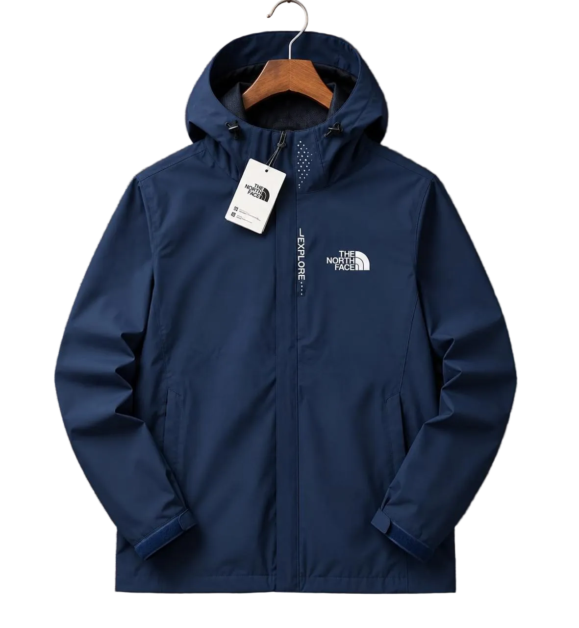 Chamarra rompevientos impermeable The North Face en color negra, ligera y resistente al viento, para protección y comodidad al aire libre.