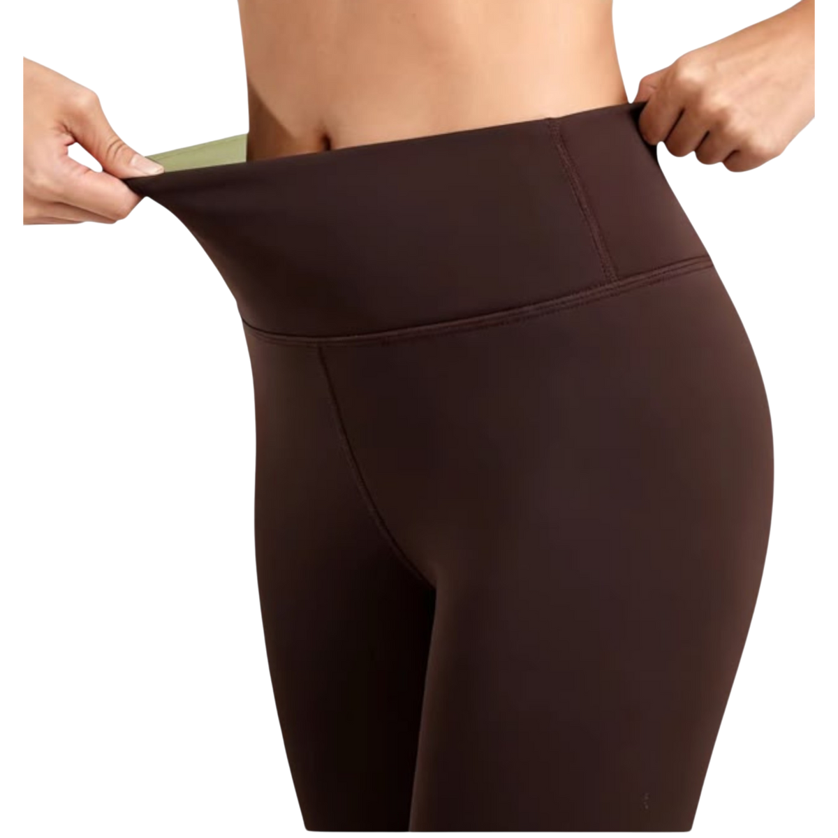 Leggins deportivos entubados con forro afelpado de la marca My Store 2, en color café, ideales para entrenamiento.