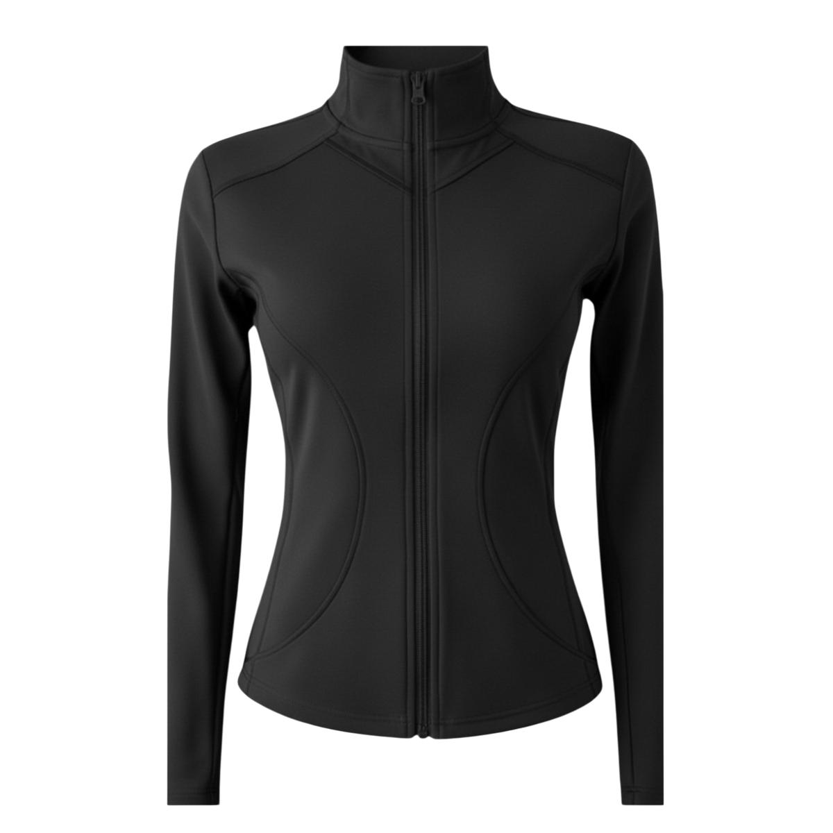 Chaqueta de yoga negra de ropa deportiva de Selah Boutique, cómoda y ajustada para practicar yoga y ejercicio.