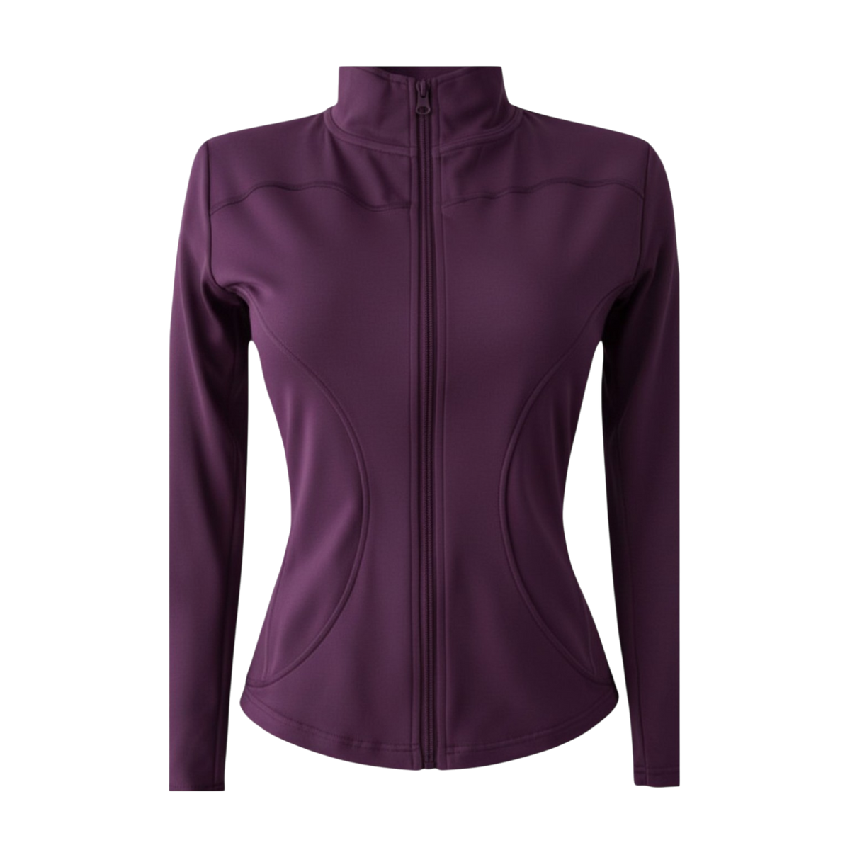 Chaqueta de yoga púrpura de ropa deportiva de la marca Selah Boutique, diseñada para actividades de yoga y ejercicio.