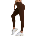 Pantalones deportivos entubados afelpados color café de la marca My Store 2, ideales para entrenamiento y comodidad.