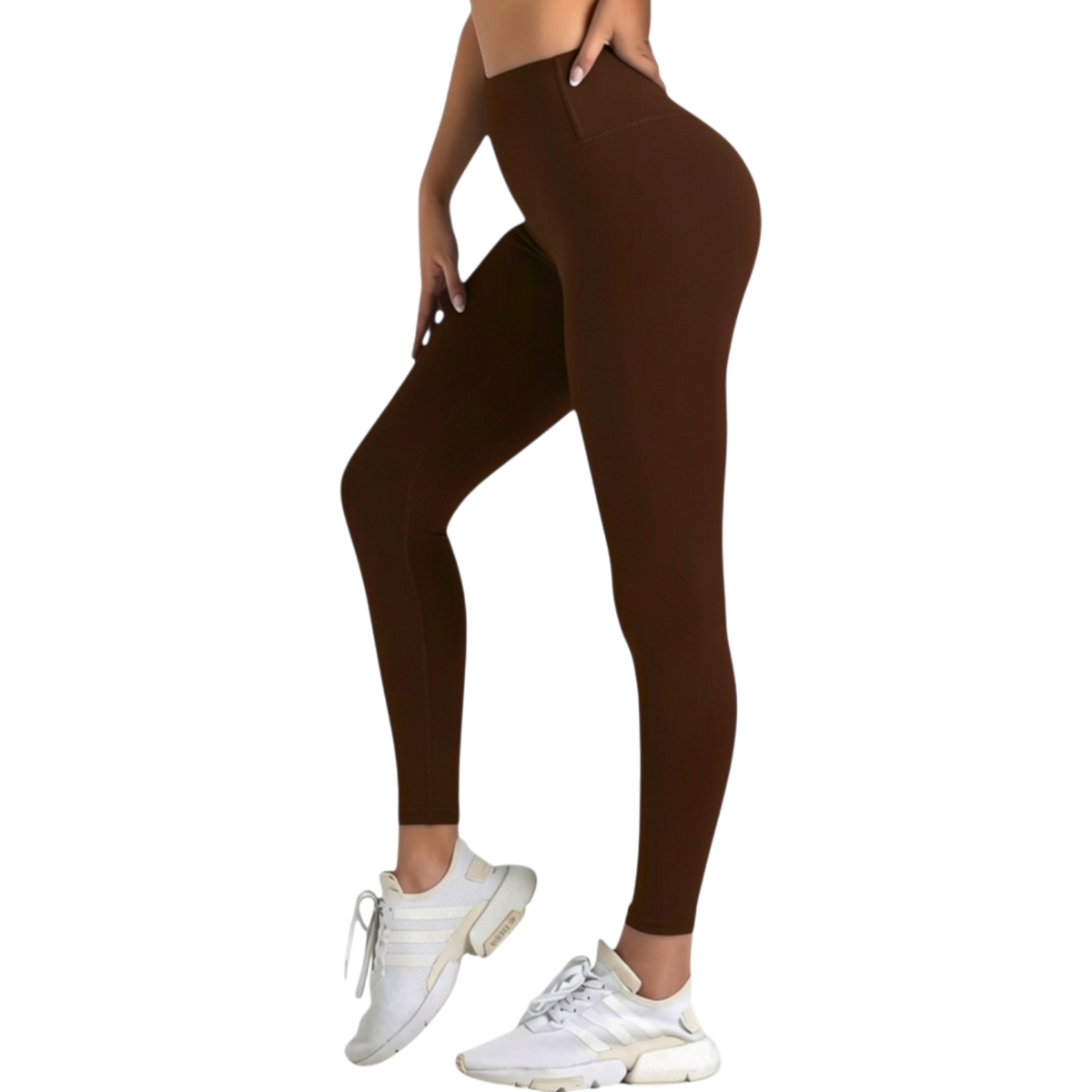 Pantalones deportivos entubados afelpados color café de la marca My Store 2, ideales para entrenamiento y comodidad.