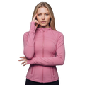 Chaqueta deportiva con cuello alto de color rosa de la marca My Store 2, ropa deportiva para entrenamiento y actividades físicas.
