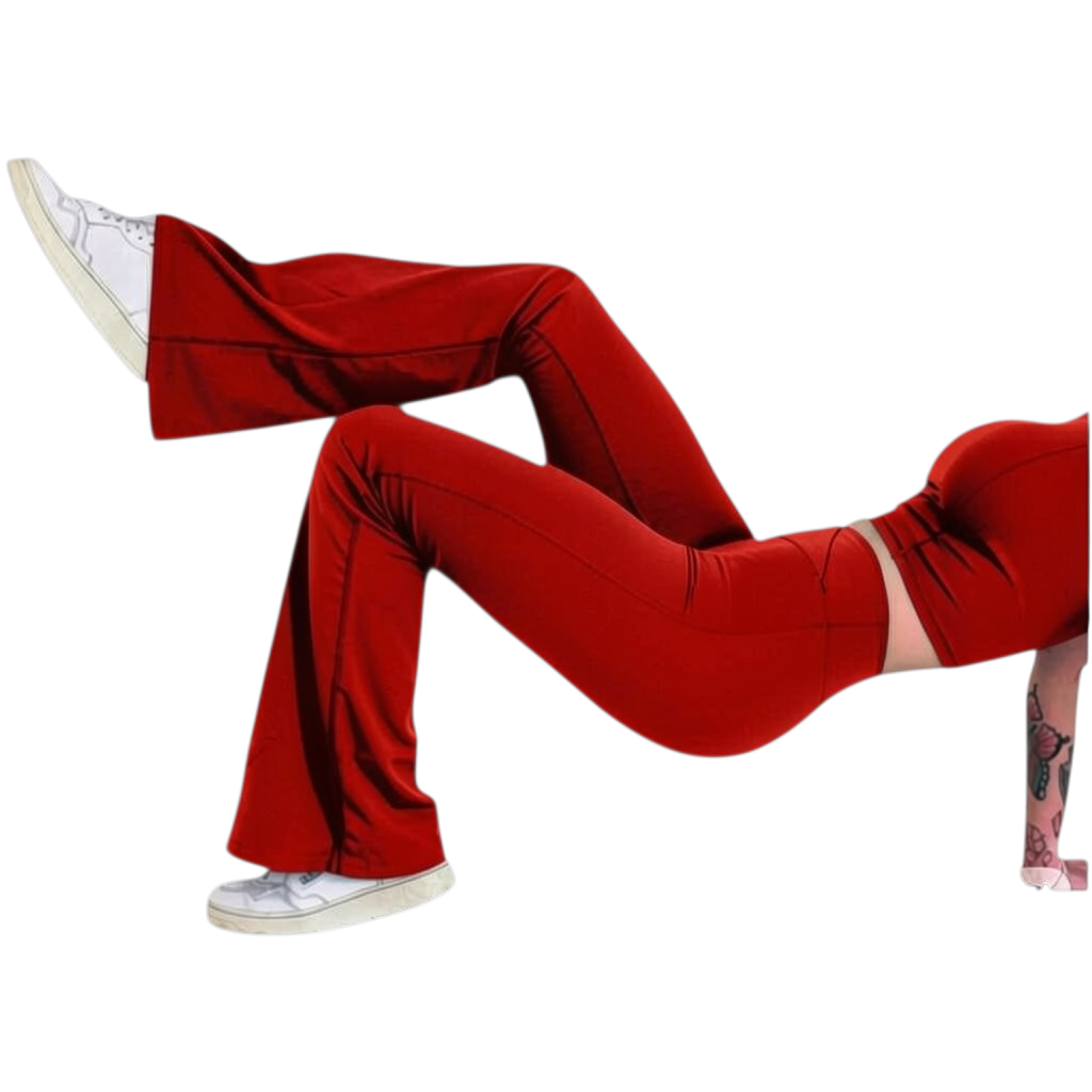 Leggins acampanados de ropa deportiva de Selah Boutique en color azul con diseño acampanado y cintura ajustada.