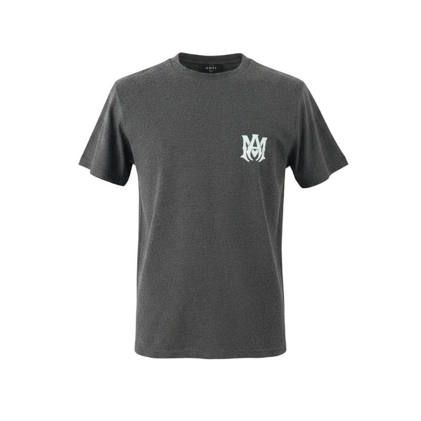 Playera premium AMIRI gris oxford XL de corte clásico, hecha de tela suave y cómoda, vista en la imagen.