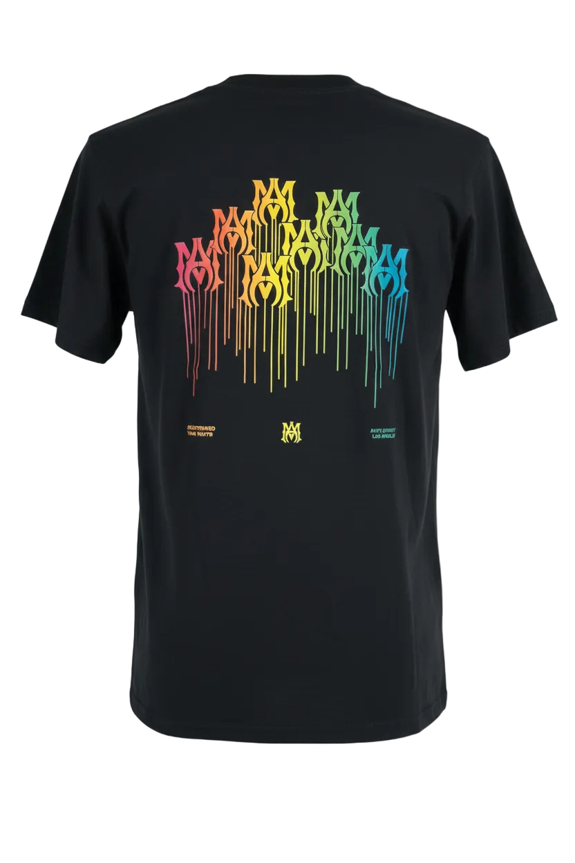 AMIRI NEGRA CON LETRAS DE COLORES EN LA ESPALDA XL