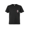 Playera premium Antisocial Club negra con letras de colores en la espalda, talla XL, de la marca Selah Boutique.