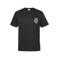Playera premium Antisocial Club negra con letras naranjas de Selah Boutique, vista frontal.