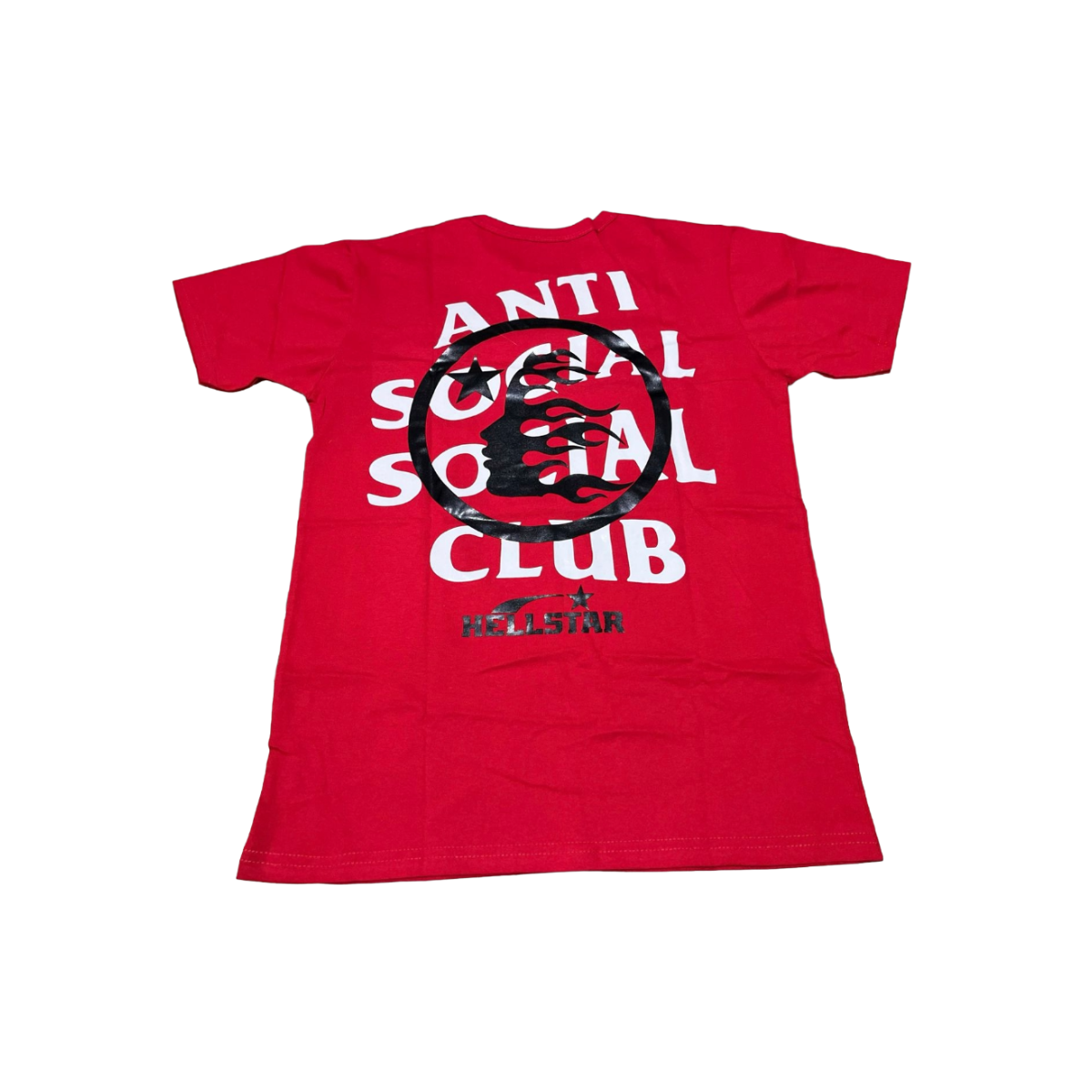 Playera antisocial club roja de la marca My Store 2, camiseta esencial con diseño en color rojo y estilo casual.