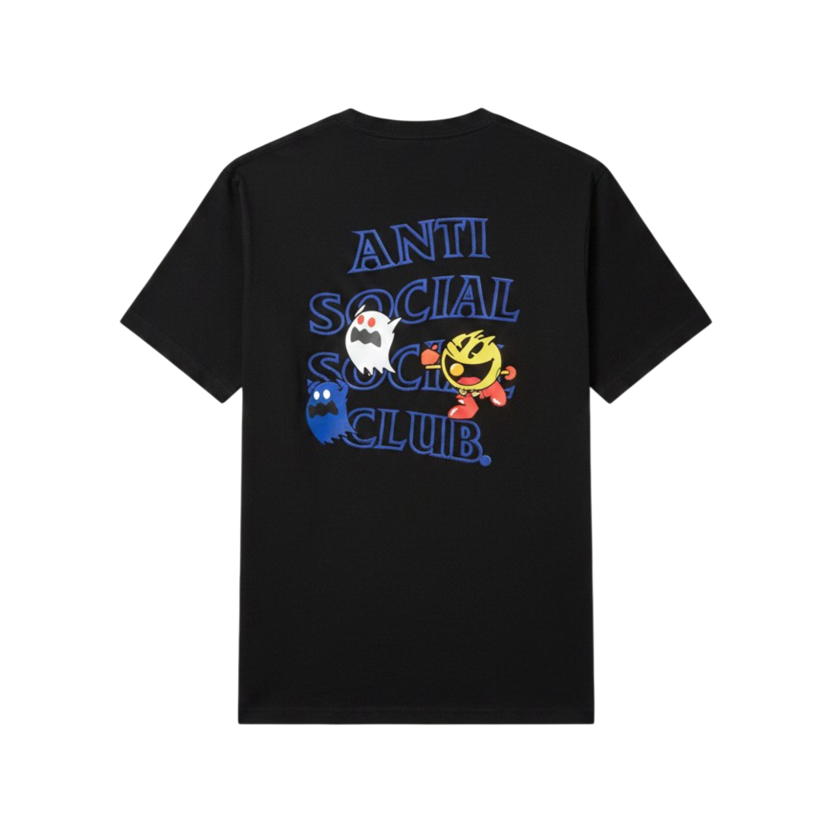 Playera premium negra antisocial con fantasmas de colores en la espalda, diseñada por Selah Boutique.