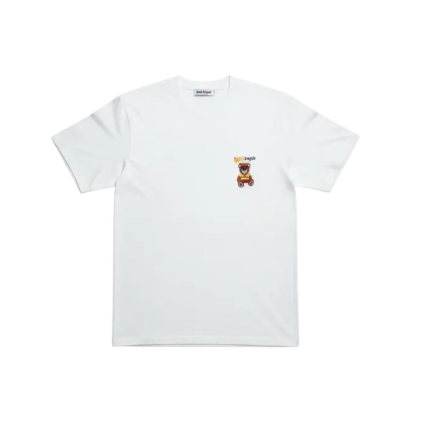 Playera blanca de la marca Selah Boutique, modelo Angels G, de estilo premium, con diseño simple y elegante sobre fondo blanco.