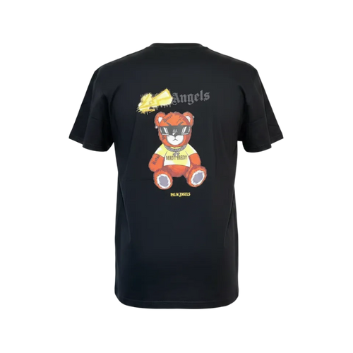 Playera premium Angels oso con gafas en color gris, diseño de Selah Boutique, con ilustración de oso con gafas en la camiseta.