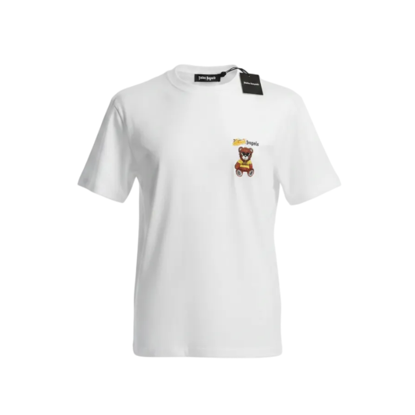 Playera premium de rayón amarilla con diseño de ángeles, de la marca Selah Boutique, mostrando el estilo y color del producto.