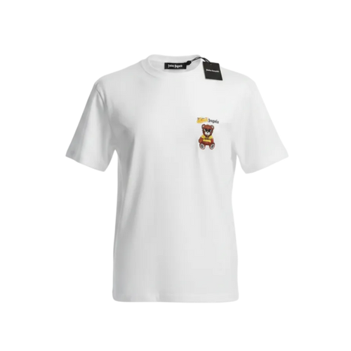 Playera premium de rayón amarilla con diseño de ángeles, de la marca Selah Boutique, mostrando el estilo y color del producto.