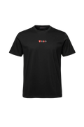 PLAYERA HUGO BOSS NEGRA LETRAS CON CORAZON ROJO