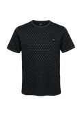 PLAYERA HUGO BOSS NEGRA DIBUJOS BLANCOS EN TODA LA PLAYERA