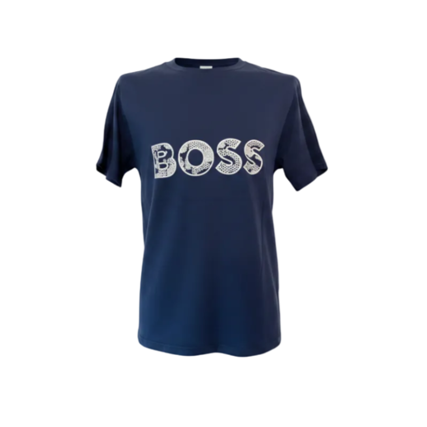 Playera azul premium BOSS AZUL de Selah Boutique, camiseta de manga larga y diseño elegante sobre fondo blanco.
