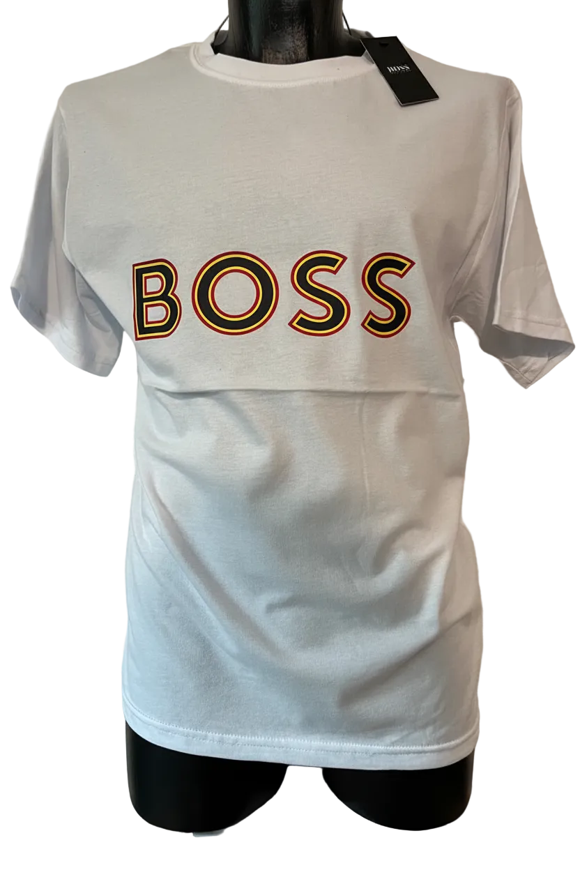 BOSS BLANCA LETRAS AMARILLAS ROJAS NEGRAS G