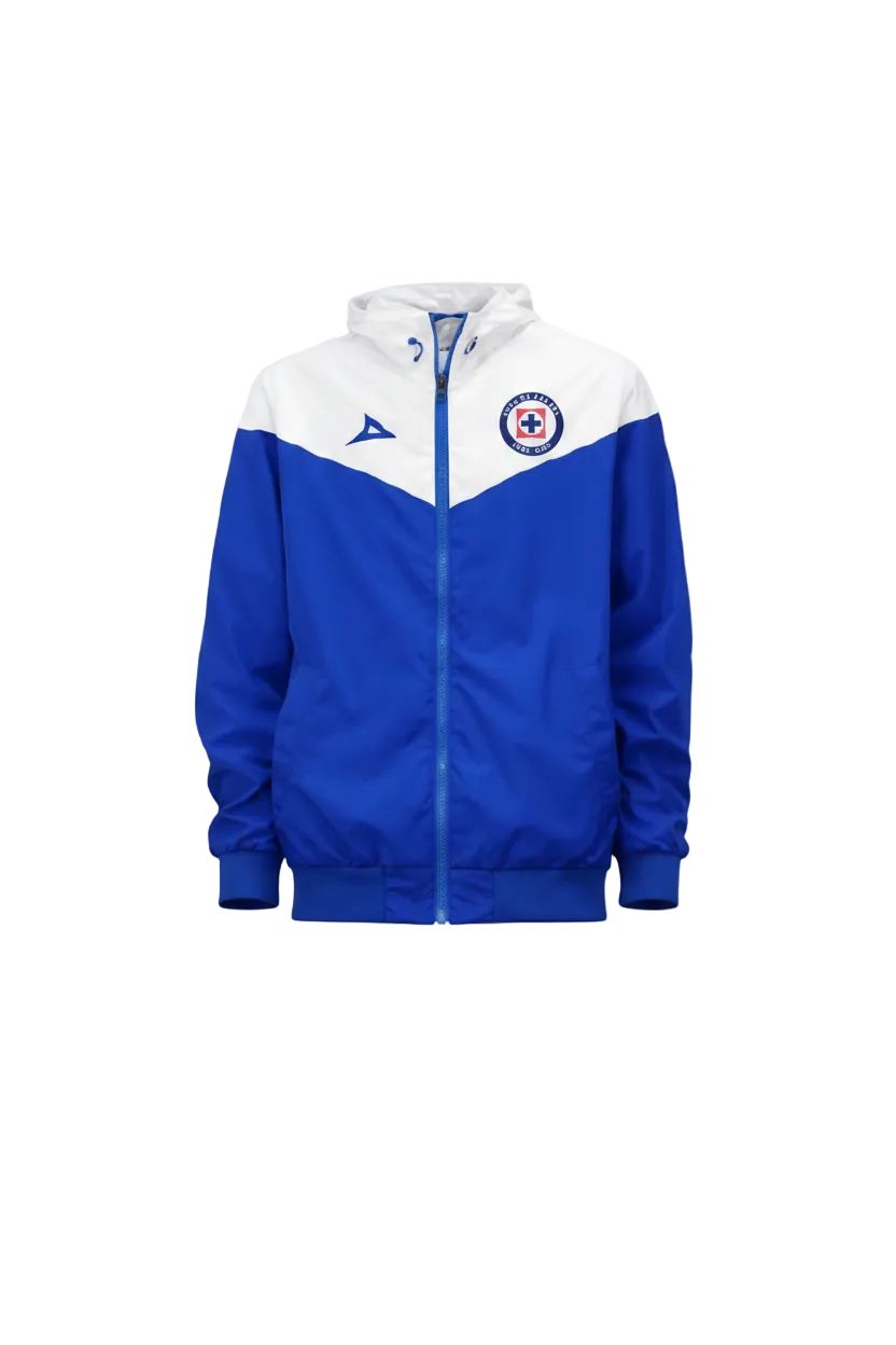 CHAMARRA ROMPEVIENTOS CRUZ AZUL BLANCA
