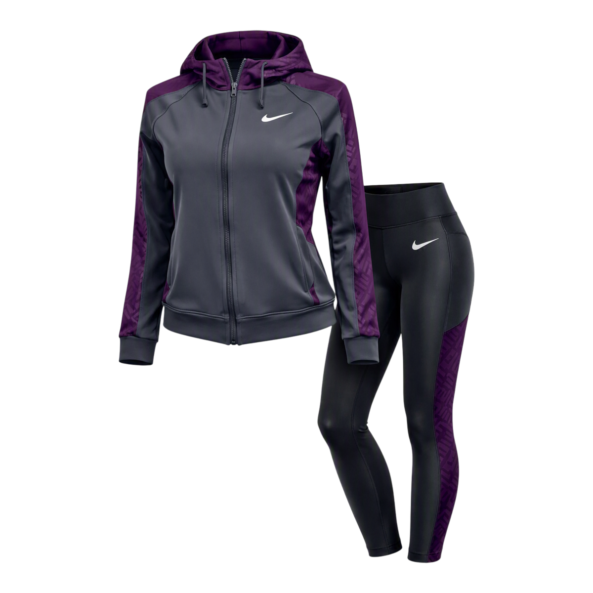 Conjunto de pantalones deportivos Nike gris de My Store 2, incluye pantalones y sudadera a juego, ropa deportiva cómoda y moderna.