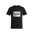 Playera premium HUGO BOSS negra con logo en mosaicos en talla XL, diseño moderno y elegante, vista frontal en la imagen.