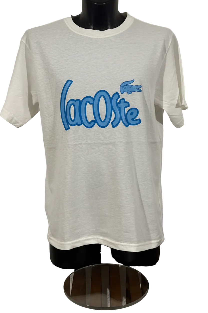 LACOSTE BLANCA LOGO AZUL XL