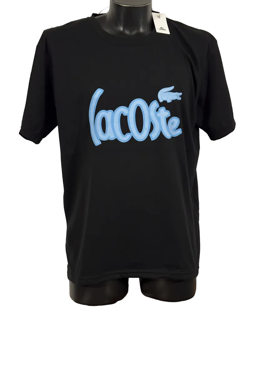 LACOSTE NEGRA LOGO AZUL XL