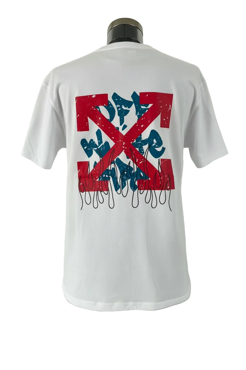 OFF WHITE BLANCA CON LINEAS CRUZADAS XL