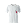 Playera premium blanca OFF WHITE Elmo rojo sin ojos, talla XL, vista trasera, moda urbana de alta calidad.