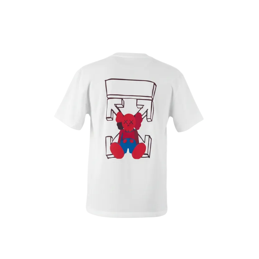 Playera premium blanca con diseño de Elmo rojo sin ojos en la espalda, talla XL, de la marca Selah Boutique.