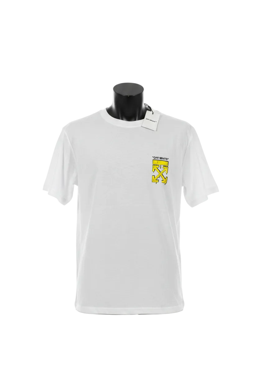OFF WHITE BLANCA CON LOGO AMARILLO ESPALDA XL