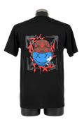 OFF WHITE NEGRA CON LOGO DE CARITA AZUL Y TACHES EN LOS OJOS ESPALDA XL