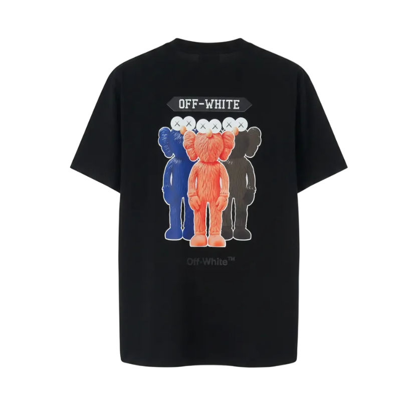 Playera premium negra con Elmo en tamaño XL, diseño de Off White para niños, de la marca Selah Boutique.