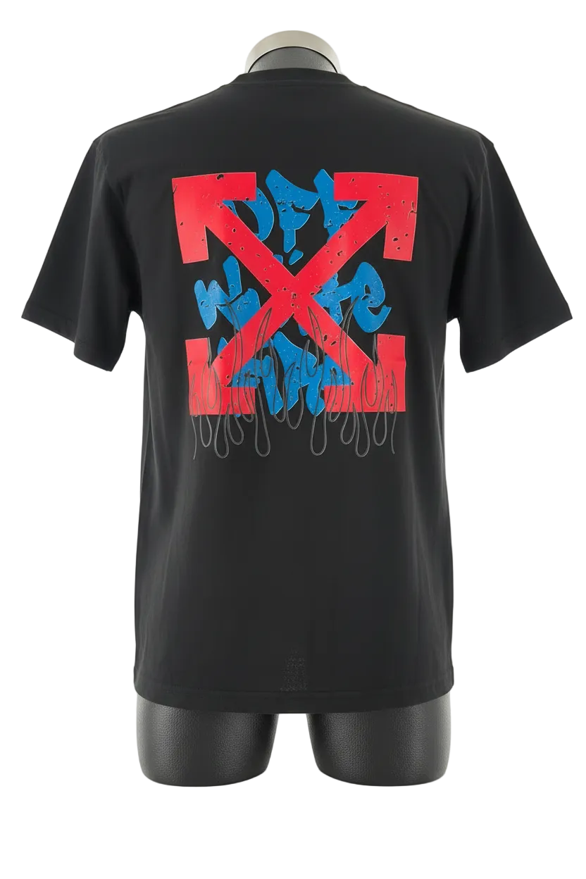 OFF WHITE NEGRA CON LINEAS CRUZADAS XL