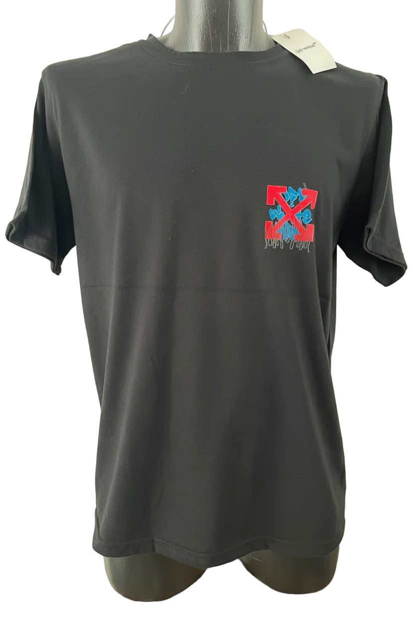 OFF WHITE NEGRA CON LINEAS CRUZADAS XL
