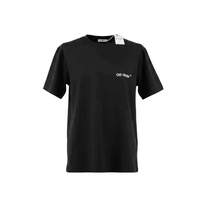 Playera premium negra OFF WHITE con logo Elmo verde en la espalda, talla XL, de la marca Selah Boutique.