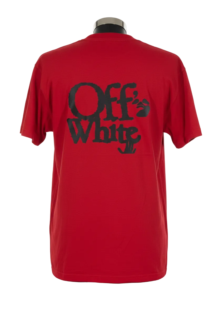 OFF WHITE ROJA CON LOGO NEGRO ESPALDA XL