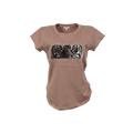 Playera premium Ojos de Tigre Mamey para mujer, tamaño XL, con diseño colorido y detalles llamativos.