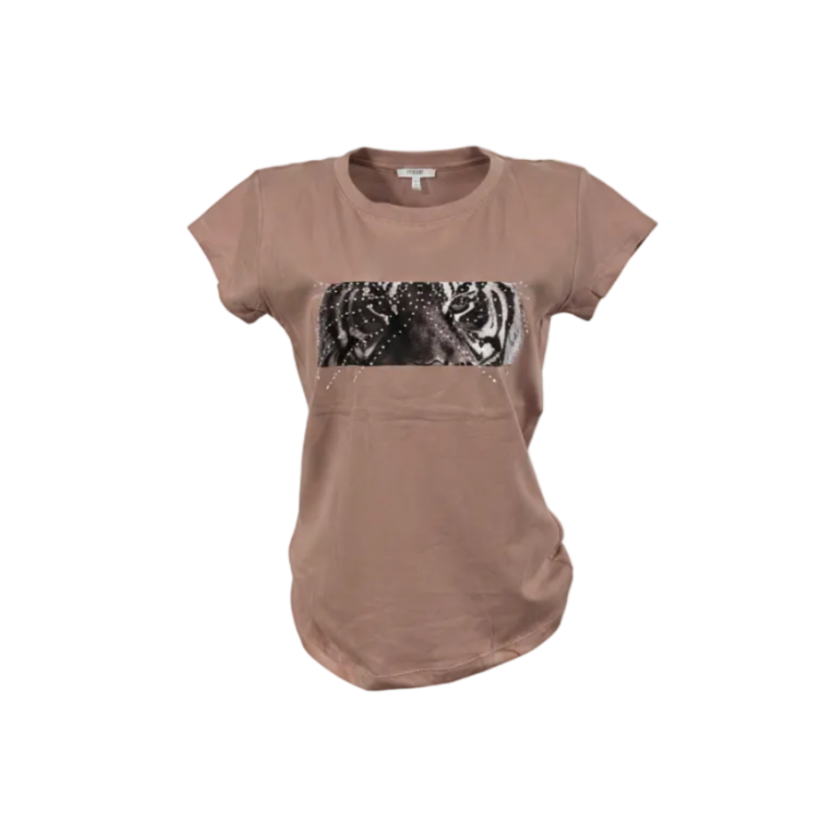 Playera premium Ojos de Tigre Mamey para mujer, tamaño XL, con diseño colorido y detalles llamativos.