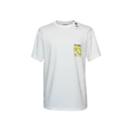 Playera premium Off White con logo amarillo en el pecho, diseñada por Selah Boutique, estilo moderno y casual.