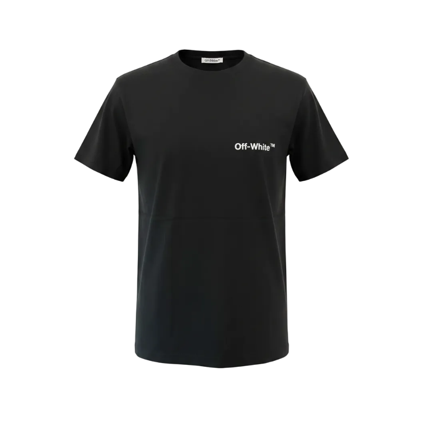 Playera premium negra OFF WHITE G de la marca Selah Boutique, vista frontal con diseño moderno y estilo urbano.