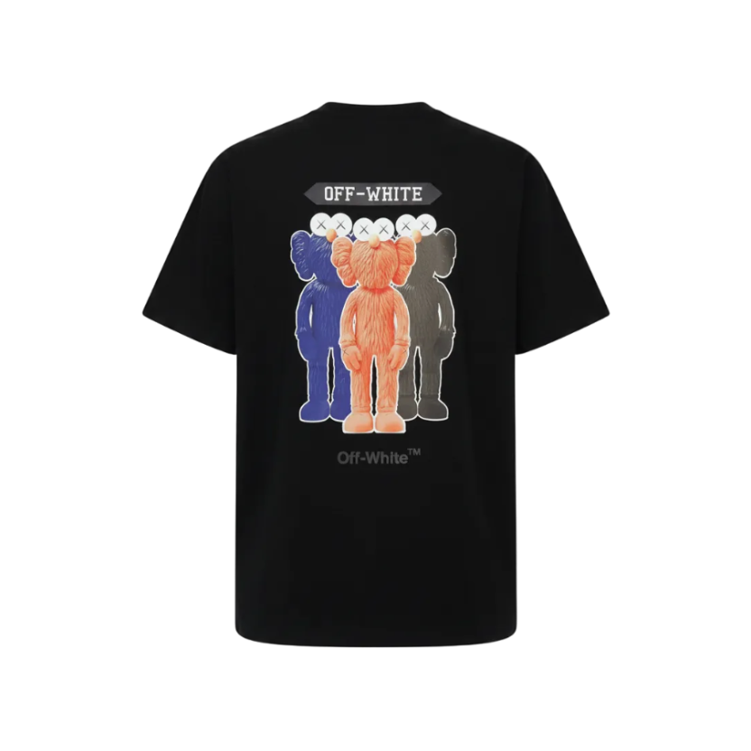 Playera premium Off White negra con osos de colores, estilo casual y cómodo, de la marca Selah Boutique.