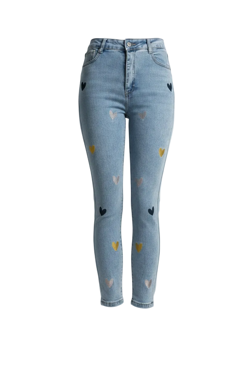 PANTALON HOLGADO CORAZON C/BRILLOS