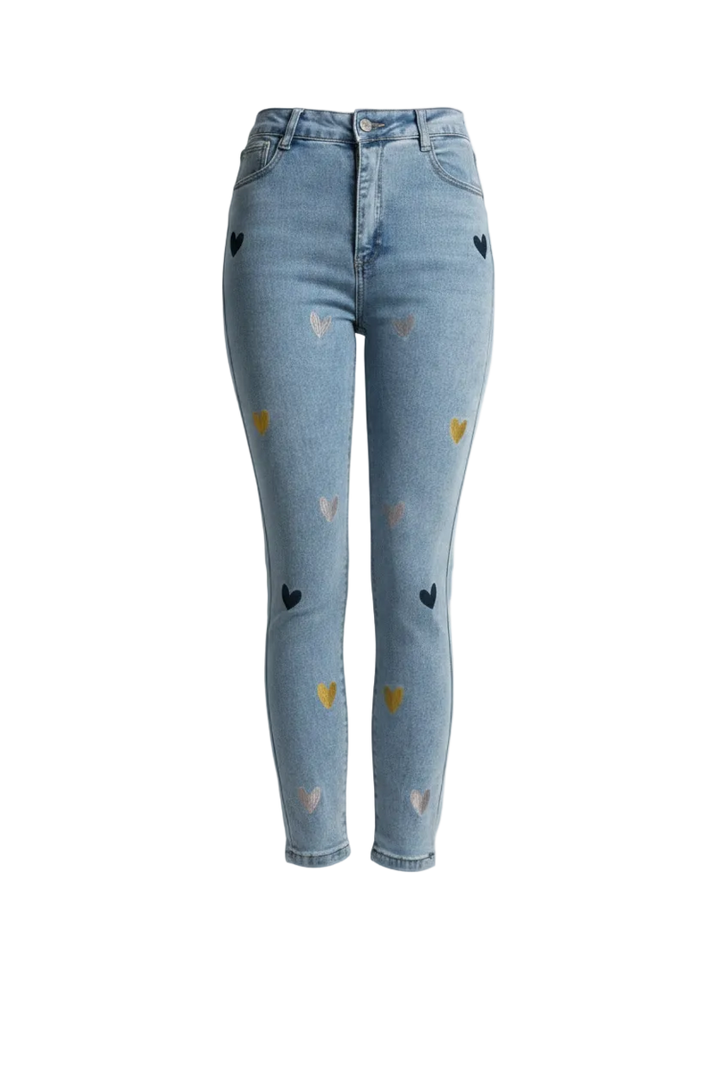 PANTALON HOLGADO CORAZON C/BRILLOS
