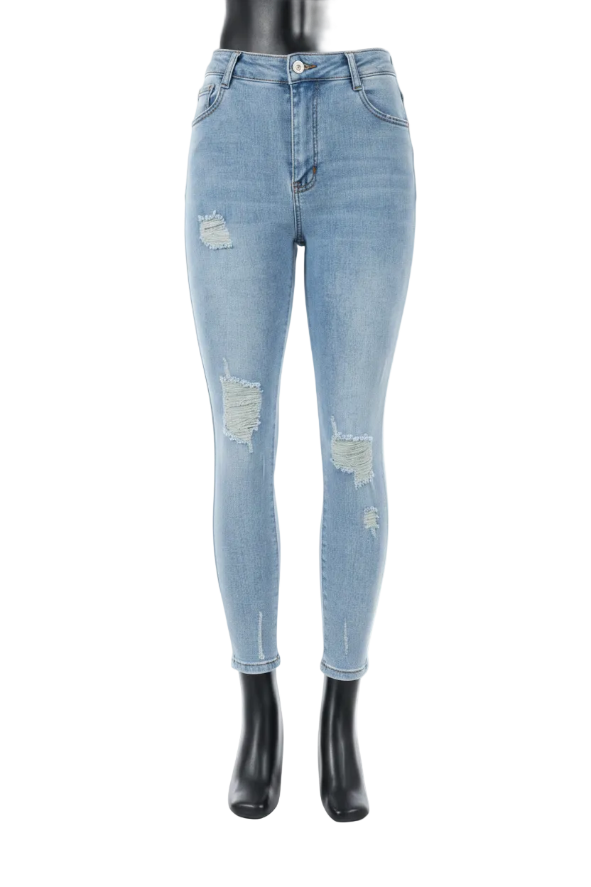 PANTALON ENTUBADO AZUL ROTO