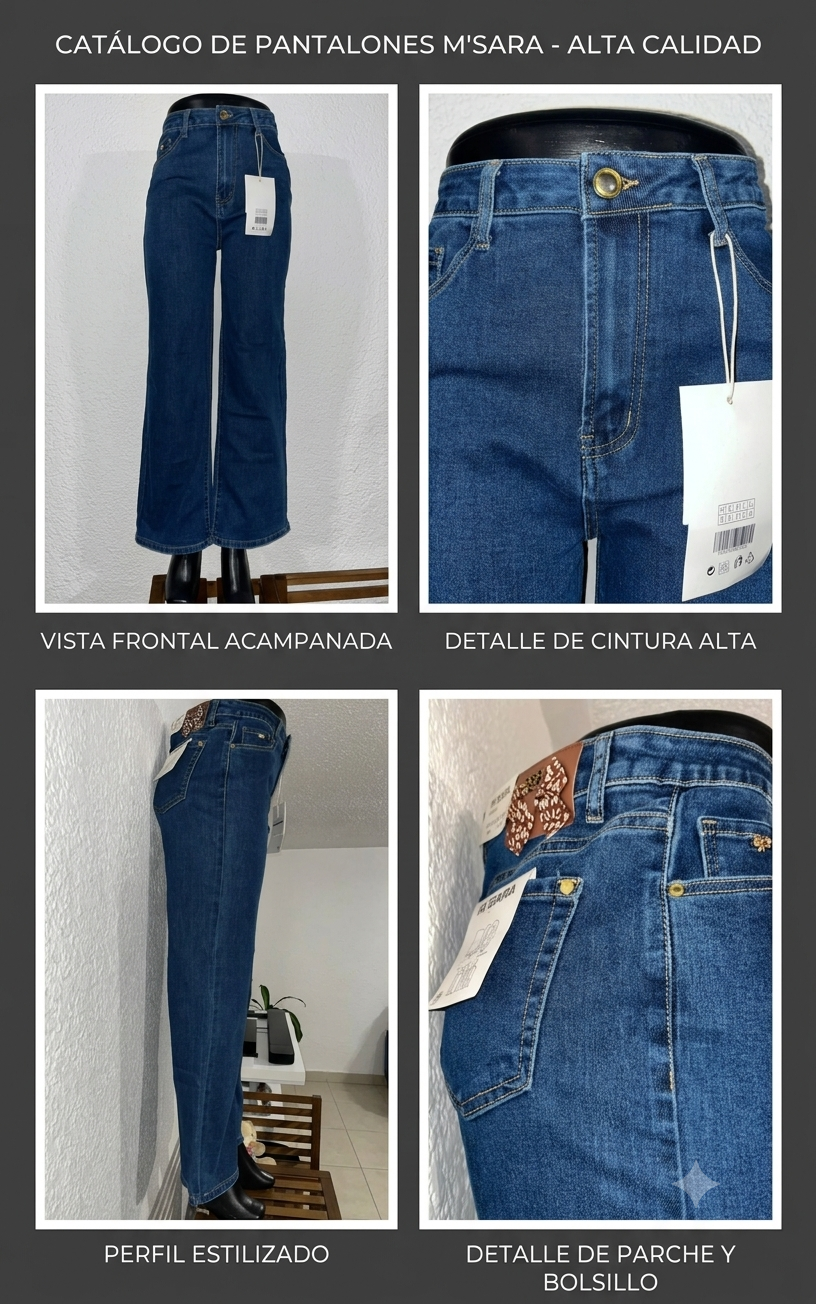 PANTALON ENTUBADO MOM JEANS MOÑO