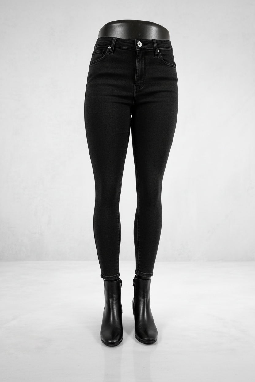 PANTALON ENTUBADO NEGRO DESLAVADO