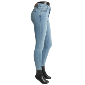 Pantalón entubado negro de mezclilla para mujer de la marca My Store 2, ajustado y moderno, en una vista frontal.
