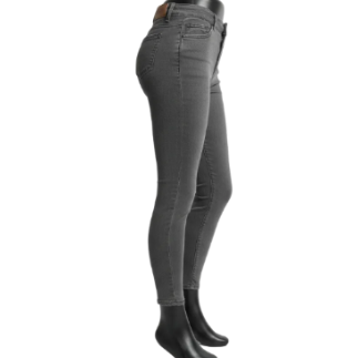 Pantalón entubado de mezclilla negro para mujer, ajustado y de estilo moderno, de la marca My Store 2.
