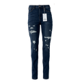 Pantalones de mezclilla hombre Deezar Jeans Slim desgastado con estilo, frente mostrando el diseño ajustado y detalles desgastados.